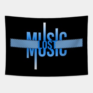 Ice Blue Lost in Music design Tapestry