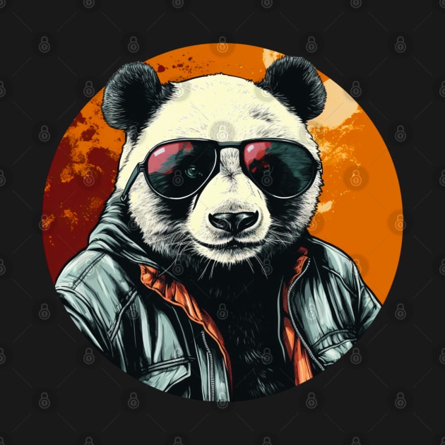 Cool Animals: Cartoon Vintage Funny Cool Panda by OscarVanHendrix