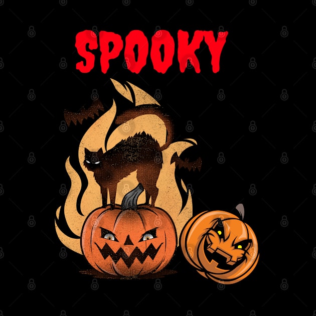 Spooky pumpkin scene halloween by Creastore