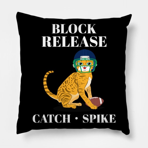 Block Release Catch Spike Cat Design Pillow by mikels