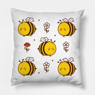 Bees and Flowers Pillow