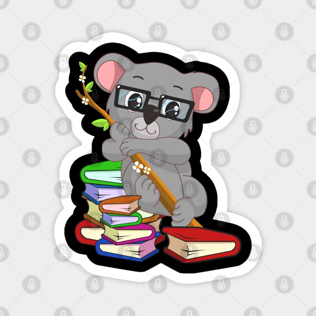 Chibi Anime Koala Bear Book Lover Magnet by TheBeardComic