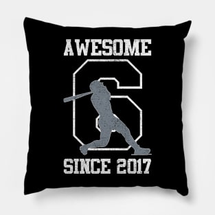 6th Birthday Baseball Player 6 Years Old Vintage Sports Pillow