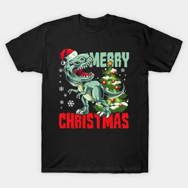 Discover Xmas Santa Trex Merry Christmas - Christmas - T-Shirt