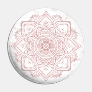 Rose gold mandala, pink marble Pin