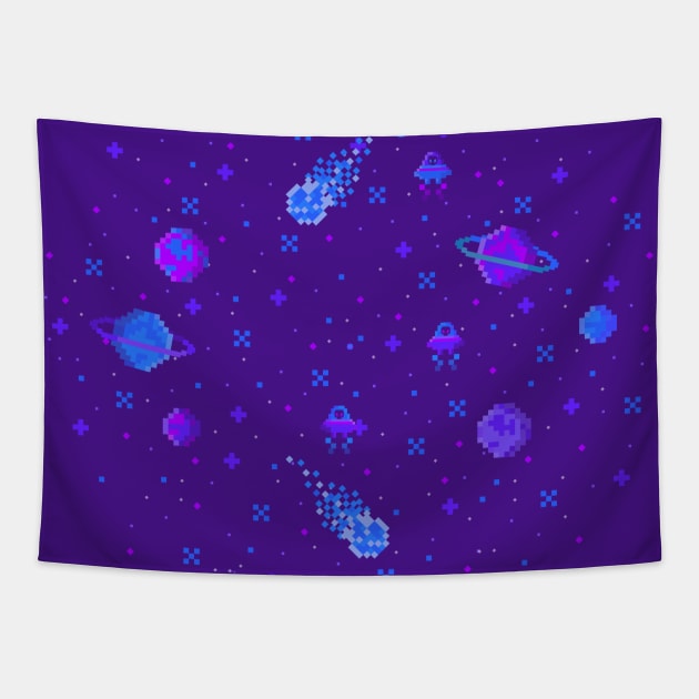 Pixelated Space Tapestry by BadOdds