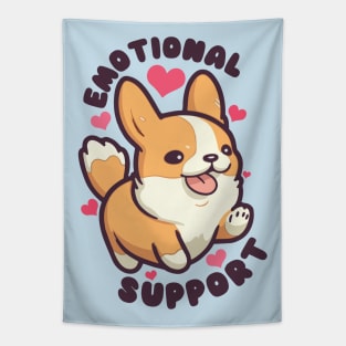 Emotional Support Corgi Tapestry