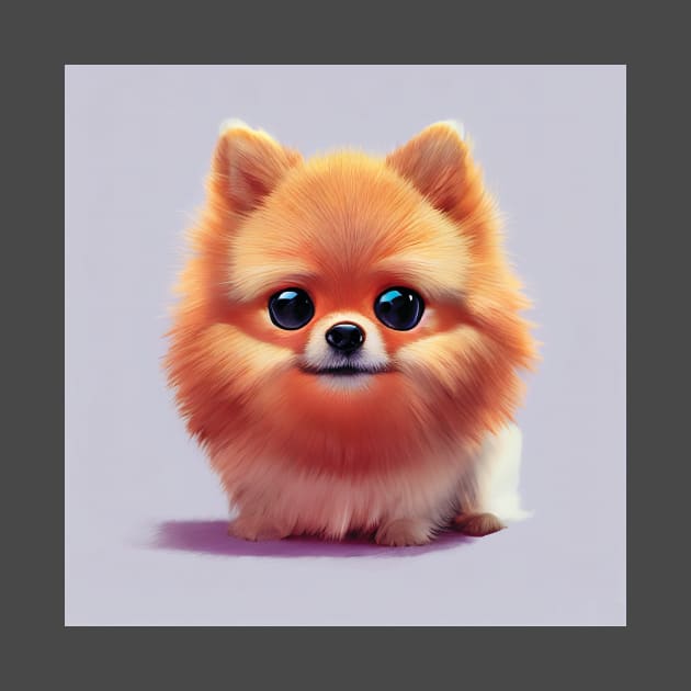 Pomeranian Puppy Dog Art by Geminiartstudio