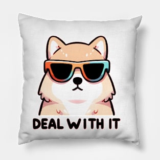 Shiba Inu's Cool Attitude to Life's Hurdles Pillow