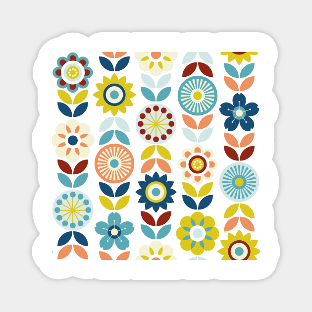 Scandinavian flowers Magnet by mil_papeles