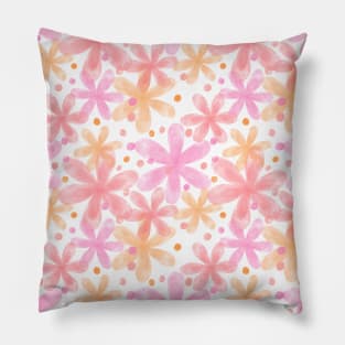 Soft pastel watercolor flowers pattern Pillow