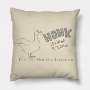 HONK Springs Eternal - Newsprint - Endangered Breed Preservation Pillow