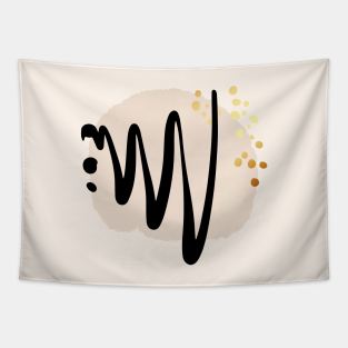 Minimal design beige gold Tapestry