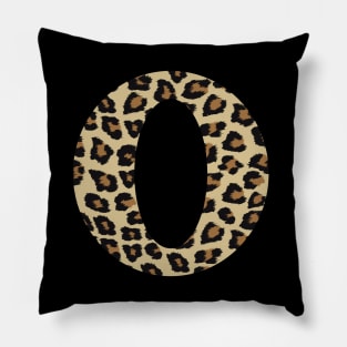 Letter O Leopard Cheetah Monogram Initial Pillow