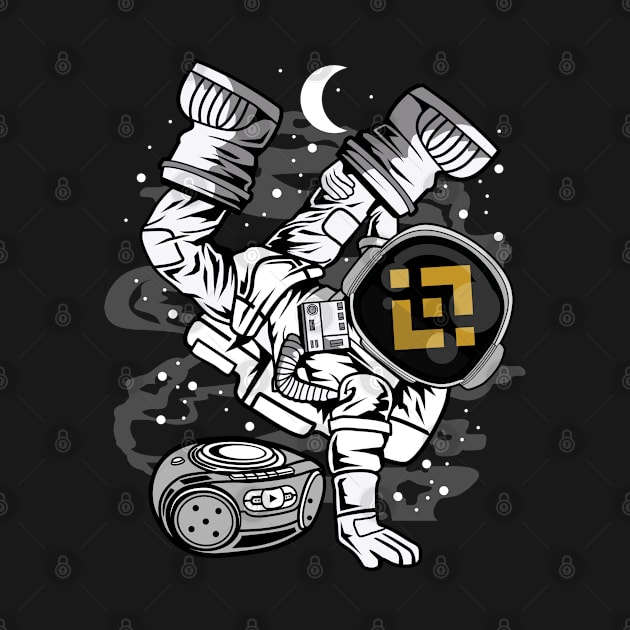 Hiphop Astronaut Binance BNB Coin To The Moon Crypto Token Cryptocurrency Wallet Birthday Gift For Men Women Kids by Thingking About