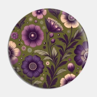 Purple Flowers Pin