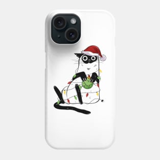 Christmas cat with Santa hat Phone Case