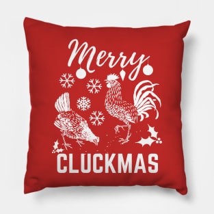 Merry Cluckmas Funny Christmas Chicken Vintage Pajama Gift For Family Pillow