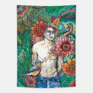 Flower Tattoo Tapestry