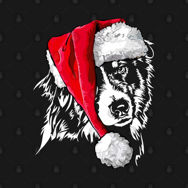 Santa Australian Shepherd Christmas dog Aussie mom by wilsigns