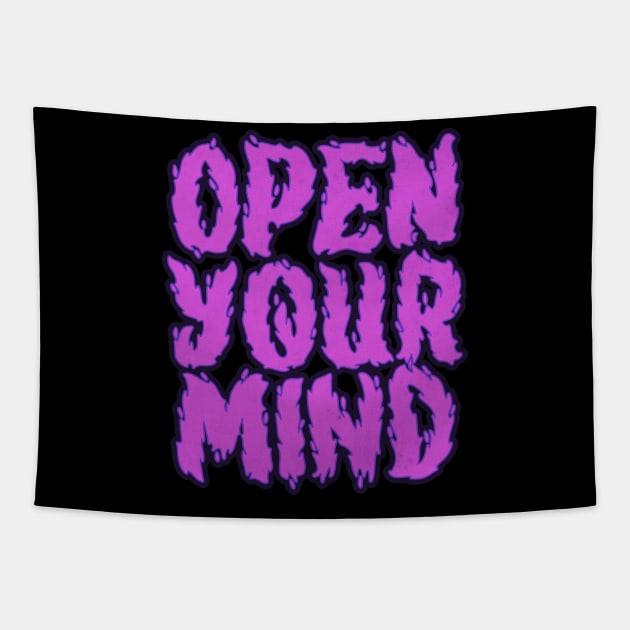 Open Your Mind Purple Tapestry by CTShirts