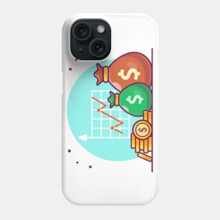 Stack of gold coins cartoon Phone Case