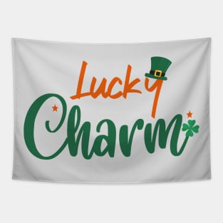 Lucky Charm Shamrock Leopard Plaid Clover St Patricks Day Tapestry