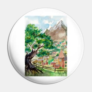 Mountain Village and old Tree Pin
