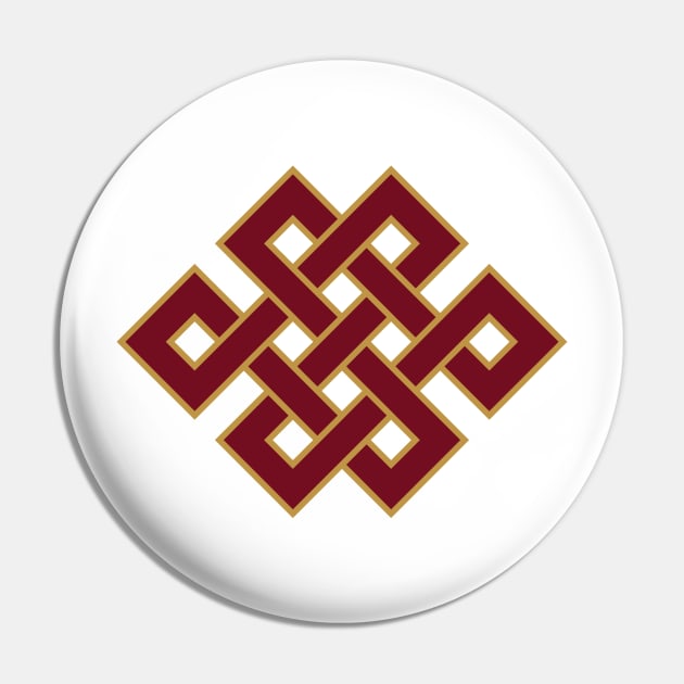 Endless Knot Tibetan Buddhist Auspicious Symbol Pin by TammyWinandArt