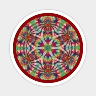 Psychedelic Kaleidoscopic Multi-Color Mandala Number 4 Circle Magnet