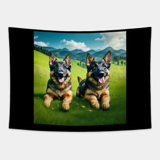 German Shepard Puppies Tapestry