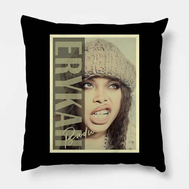 Smooth Detail Erykah Badu Pillow by Gainy Rainy