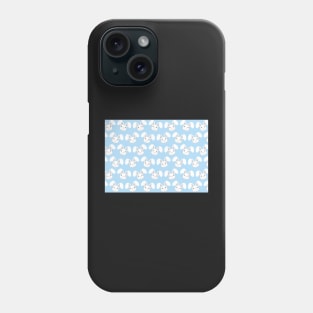 Cute White Bunny on Light Blue background Phone Case