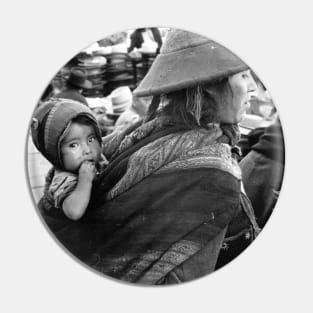 Vintage photo of Peruvian Woman with Baby Pin