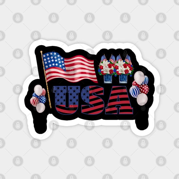 American Independence Day. USA patriot 4th of july Magnet by topsnthings