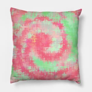 Paint Strokes Of Greens and Pinks Pillow