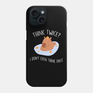 Capybara Mandarin Orange Think Twice Phone Case