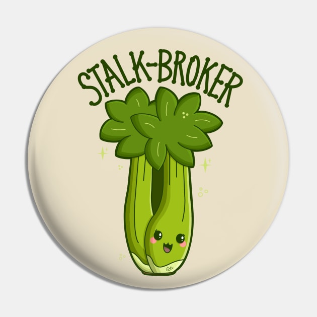 “Stalk-Broker” (Stock Broker) Celery Pin by CyndiCarlson