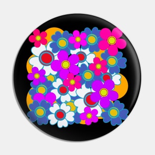 Retro popart flower pattern Pin