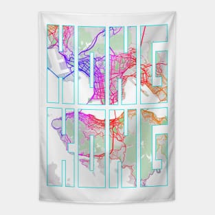 Hong Kong City Map Typography - Colorful Tapestry