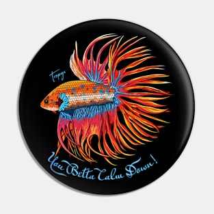 Crowntail Betta Fish Pin