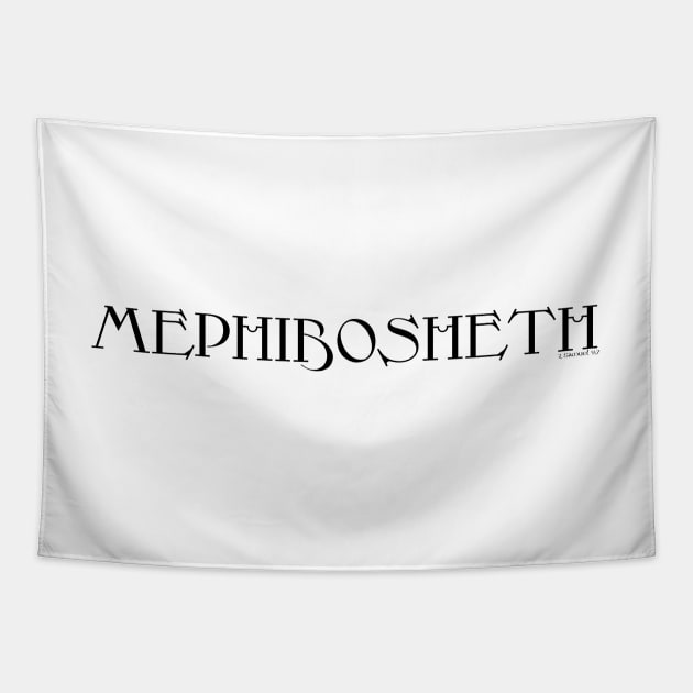 Meshuggah Parody Mephibosheth Metal Logo Tapestry by thecamphillips