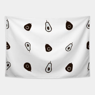 Hand drawn black white avocados Tapestry