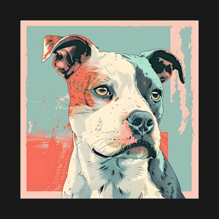 Staffordshire Bull Terrier in 70's T-Shirt