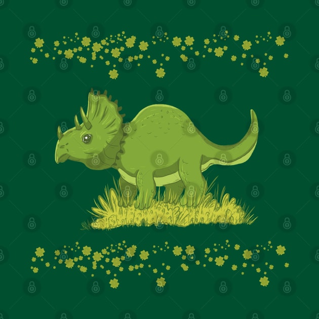 Shamrock dino st patricks day by Xatutik-Art