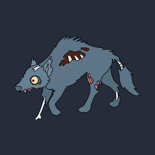 Zombie Wolf Cartoon // Funny Halloween Zombie by SLAG_Creative