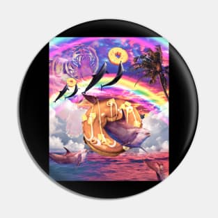 Rainbow Dolphin - Donut With Spirit Tiger Pin