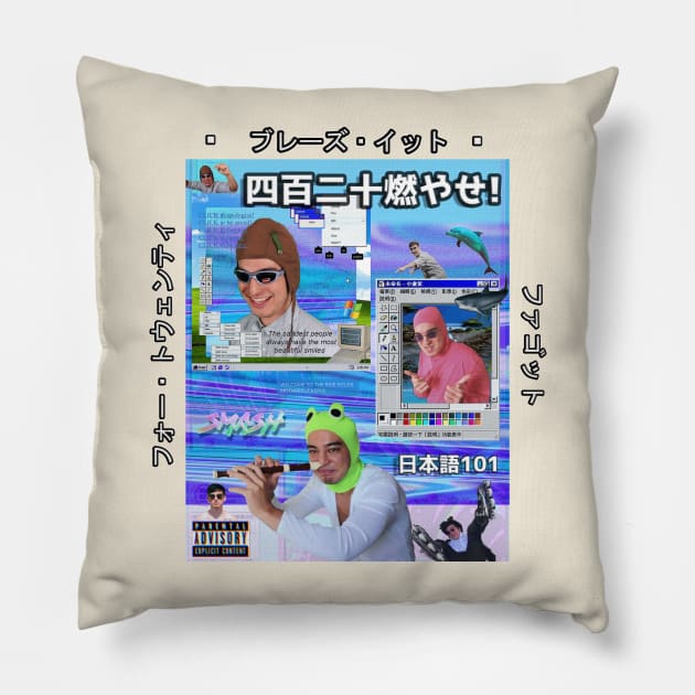 Filthy Frank 420 Blaze It Pillow by Cyber Cyanide