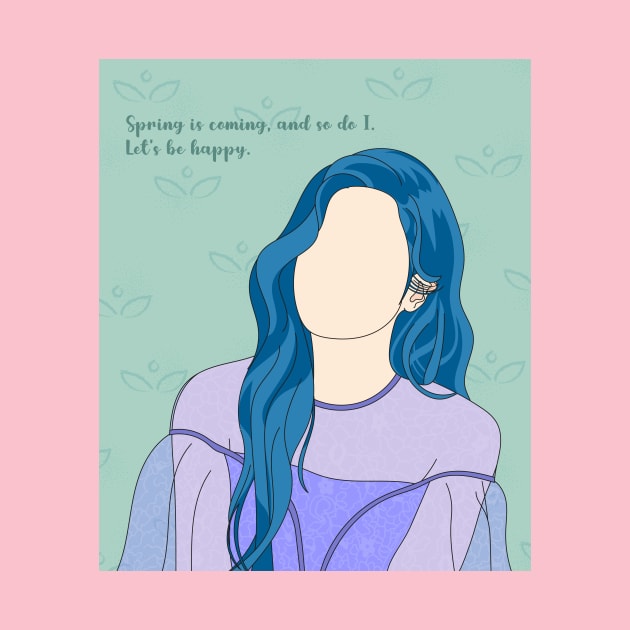 Lovely Blue-Haired Girl in a Spring Theme Casual Logo Design by Al-loony