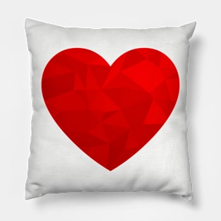 Red Geometric Heart of Love Pillow